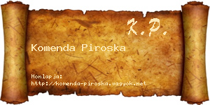 Komenda Piroska névjegykártya